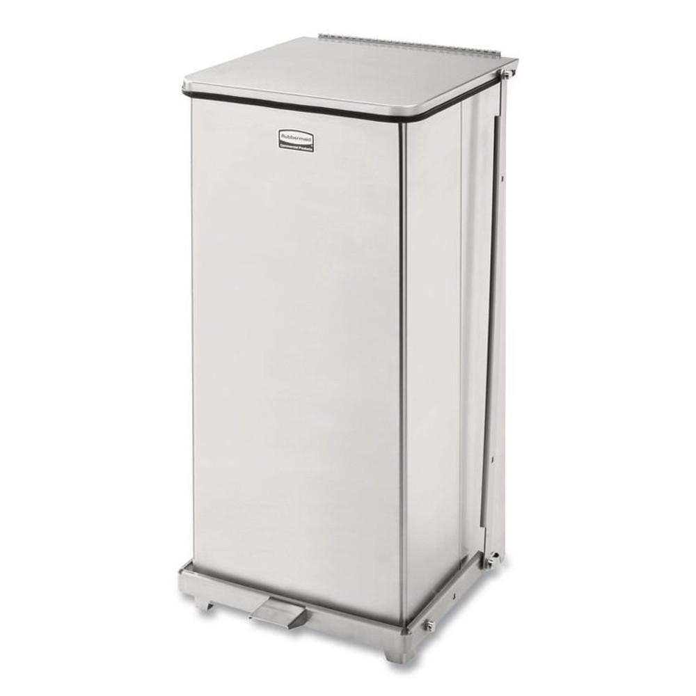 RUBBERMAID COMMERCIAL PROD. ST24SSPL Defenders Heavy-Duty Steel Step Can, 13 gal, Steel, Stainless Steel