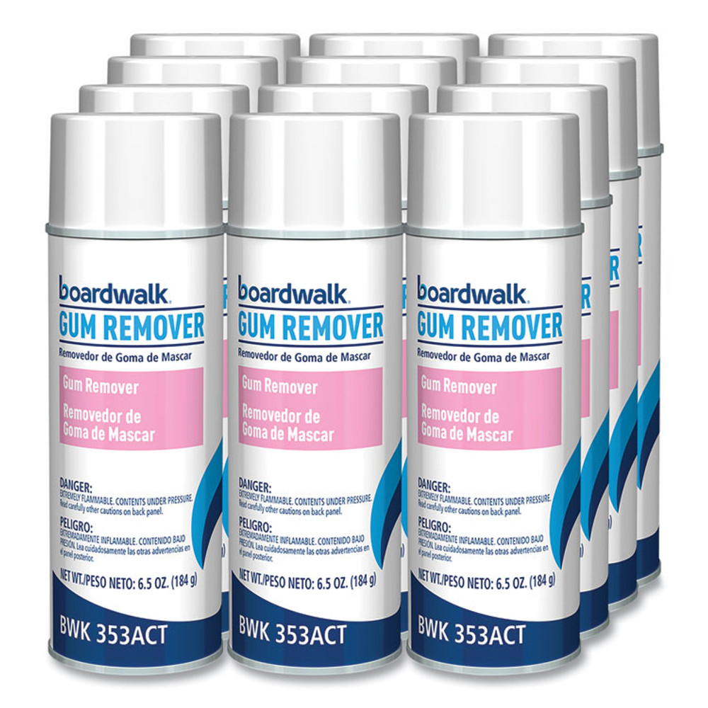 BOARDWALK 353-ACT Chewing Gum and Candle Wax Remover, 6.5 oz Aerosol Spray, 12/Carton