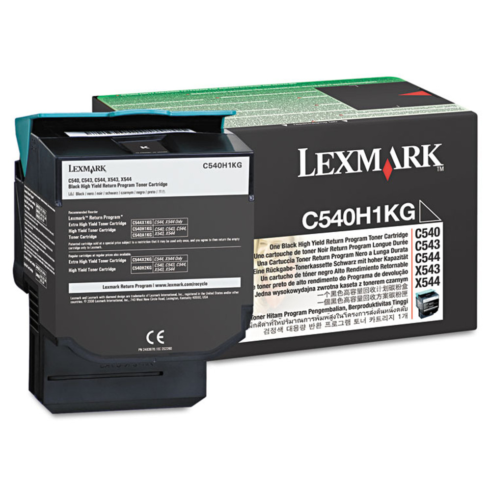 LEXMARK INT'L, INC. C540H1KG C540H1KG Return Program High-Yield Toner, 2,500 Page-Yield, Black