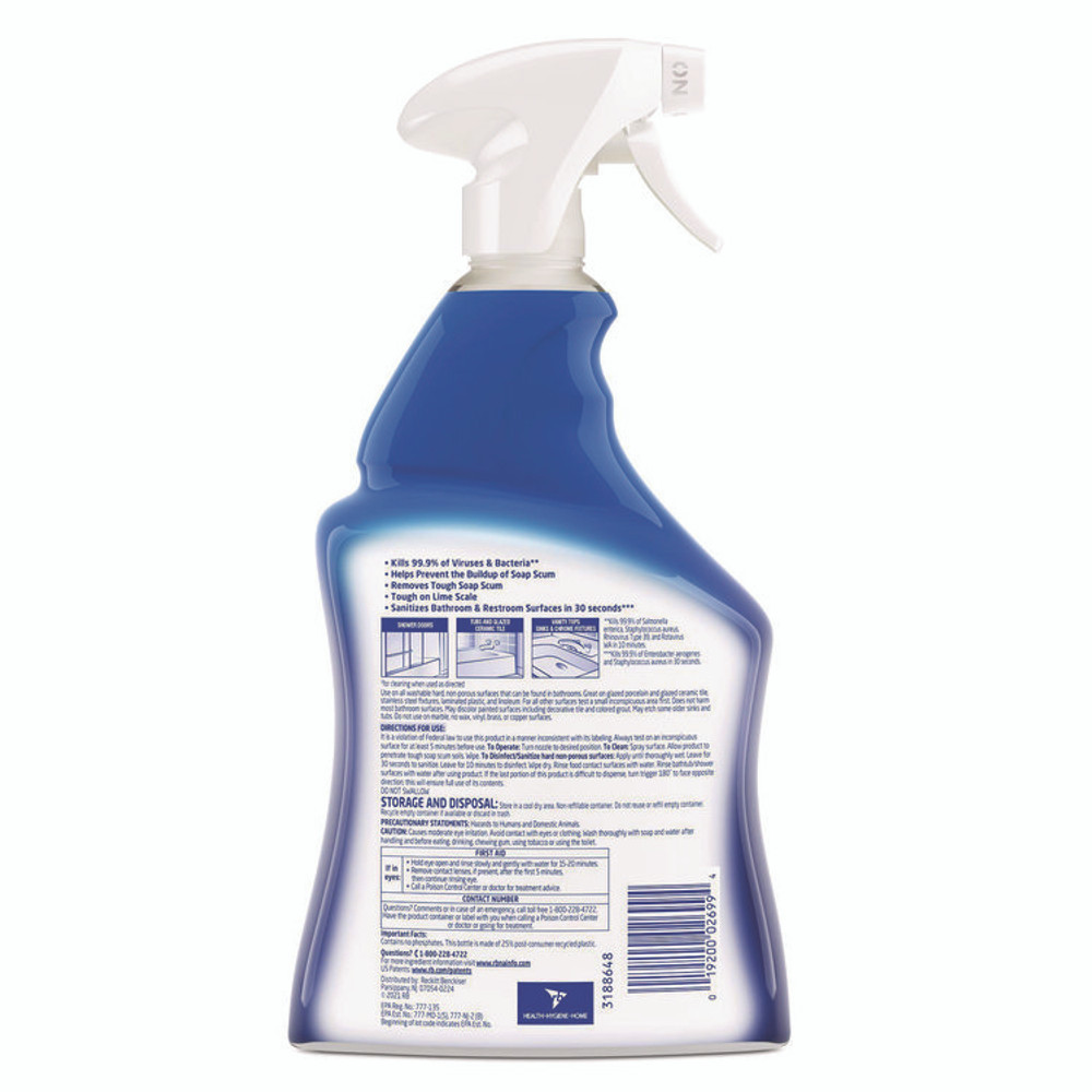 RECKITT BENCKISER LYSOL® Brand 02699 Disinfectant Power Bathroom Foamer, Liquid, Atlantic Fresh, 32 oz Spray Bottle