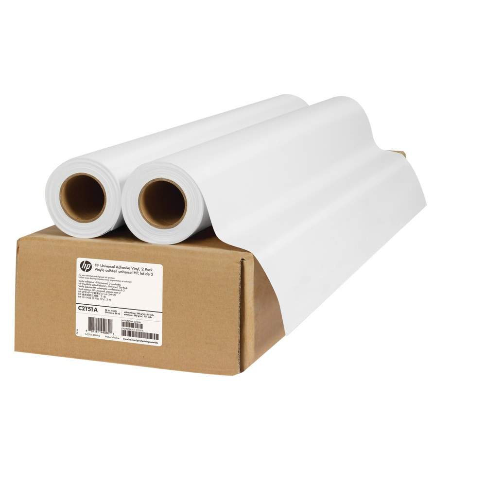 BRAND MANAGEMENT GROUP, LLC HP C2T51A  Universal Adhesive Vinyl, 2 Pack - 36inx66ft, C2T51A