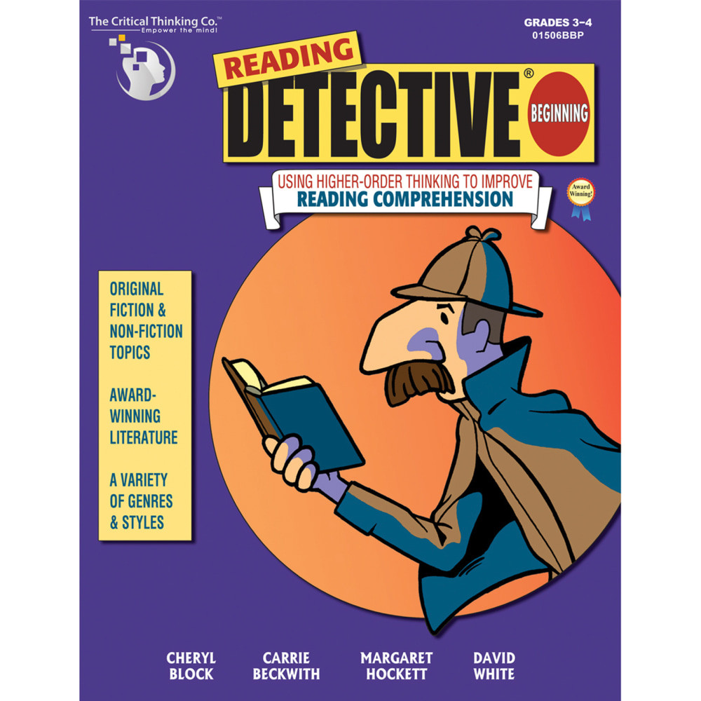 Practice vocabulary, cause and effect and drawing conclusions with students using The Critical Thinking Co. Reading Detective Beginning Workbook. Unique, fun activities help students work on reading skills while enjoying themselves in the classroom.  Designed to help students work on critical reading skills, such as analysis, synthesis, vocabulary, cause and effect, drawing conclusions and more.  Helps students understand and conquer challenging critical reading concepts.  192 pages filled with activities.