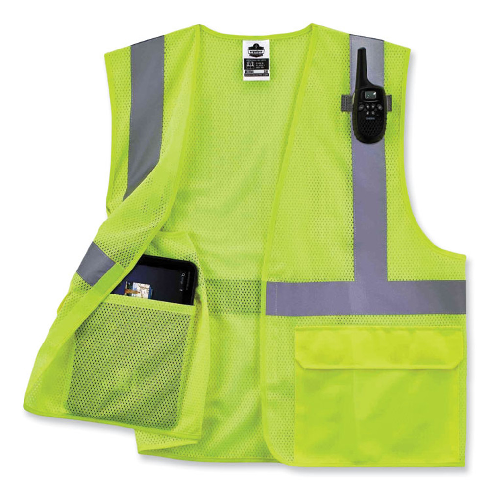 TENACIOUS HOLDINGS, INC. ergodyne® 21145 GloWear 8220HL Class 2 Standard Mesh Hook and Loop Vest, Polyester, Large/X-Large, Lime