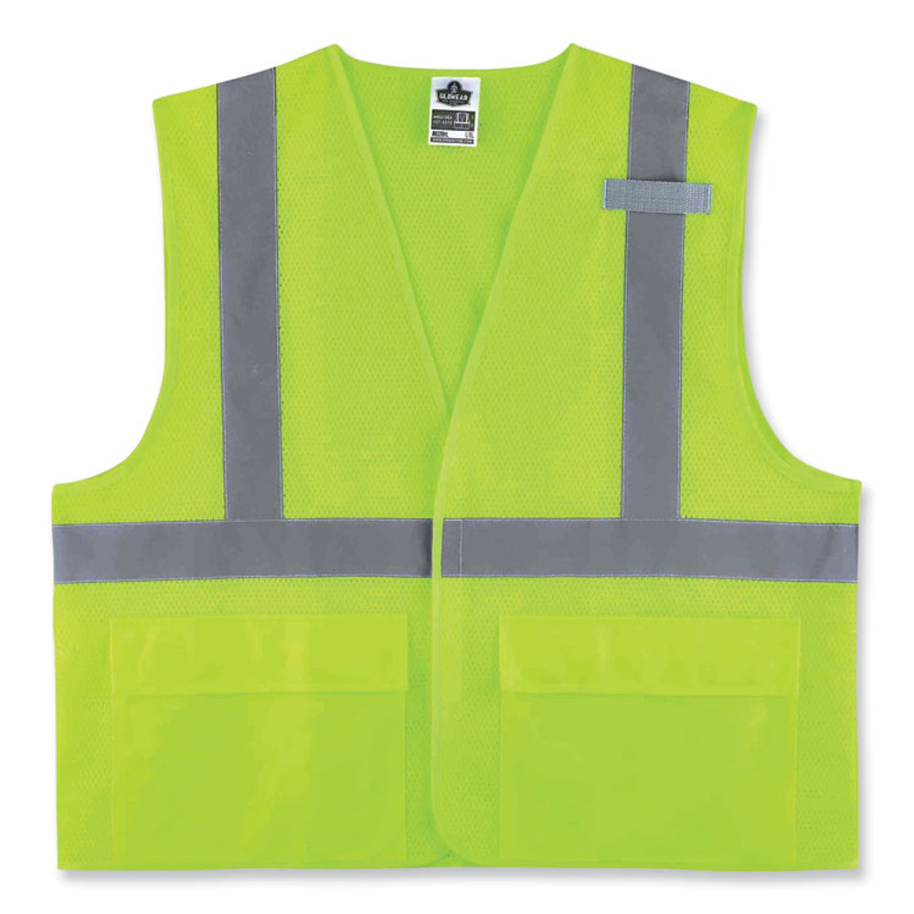 TENACIOUS HOLDINGS, INC. ergodyne® 21145 GloWear 8220HL Class 2 Standard Mesh Hook and Loop Vest, Polyester, Large/X-Large, Lime