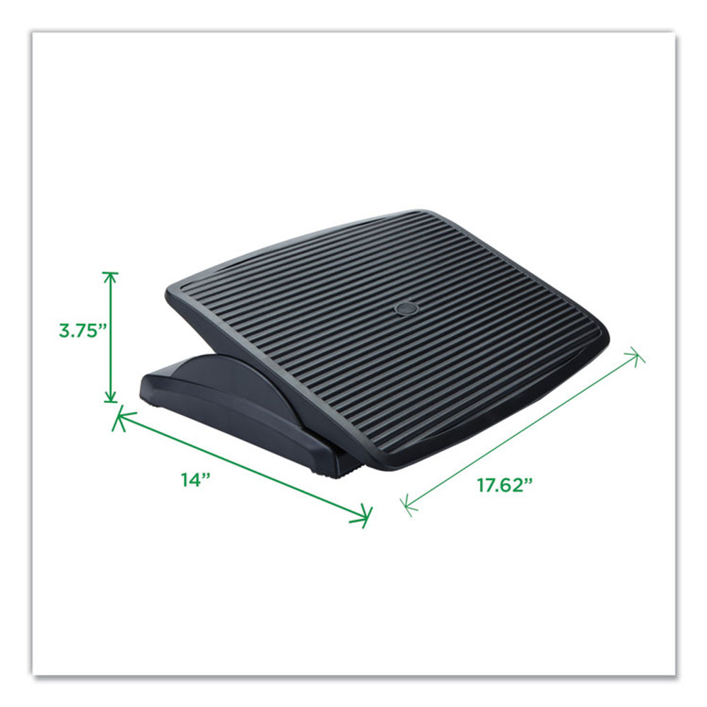 EMS MIND READER LLC FTLINEBLK Adjustable Height Ergonomic Footrest, 17.62w x 14d x 3.75h, Black