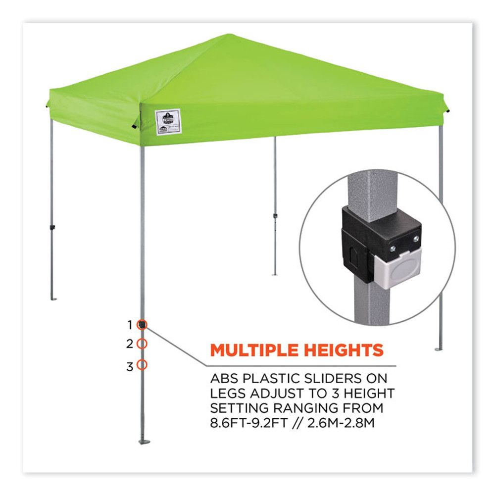 TENACIOUS HOLDINGS, INC. ergodyne® 12910 Shax 6010 Lightweight Pop-Up Tent, Single Skin, 10 ft x 10 ft, Polyester/Steel, Lime