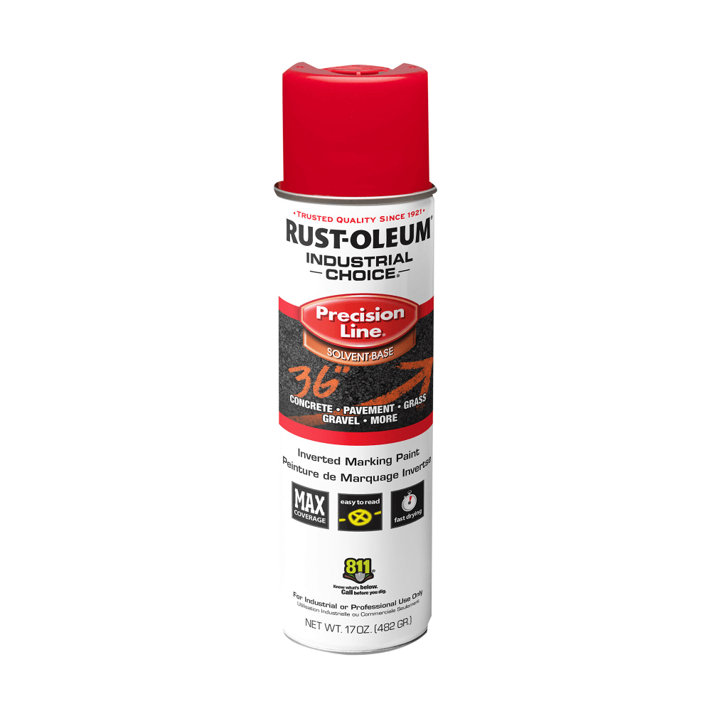 RUST-OLEUM CORPORATION Rust-Oleum 203029V  Industrial Choice M1600 System Solvent-Based Precision Line Inverted Marking Paint, 17 Oz, Safety Red, Case Of 12 Cans