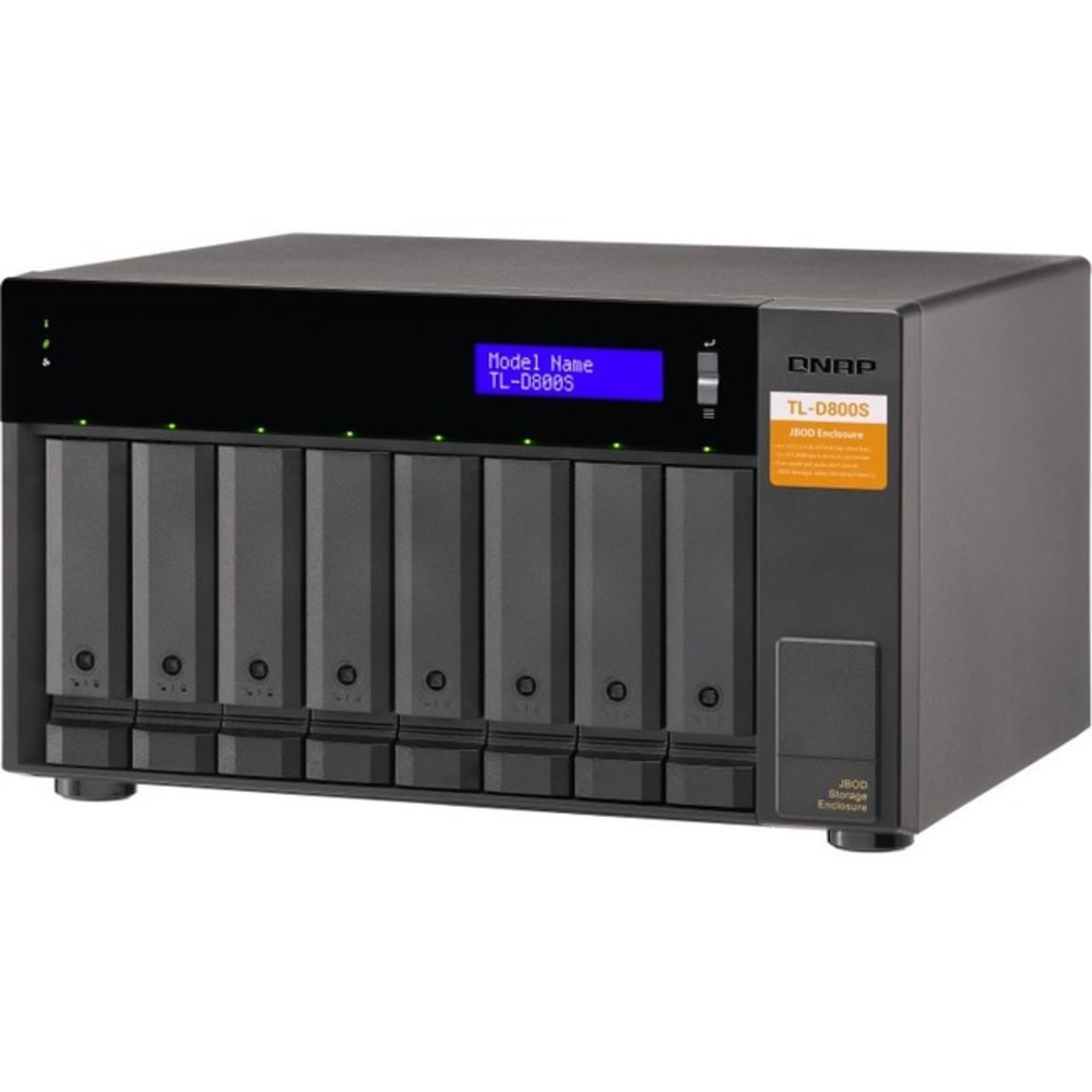 QNAP TL-D800S-US  TL-D800S Drive Enclosure SATA/600 - Mini-SAS Host Interface Tower - 8 x HDD Supported - 8 x SSD Supported - 8 x Total Bay - 8 x 2.5in/3.5in Bay