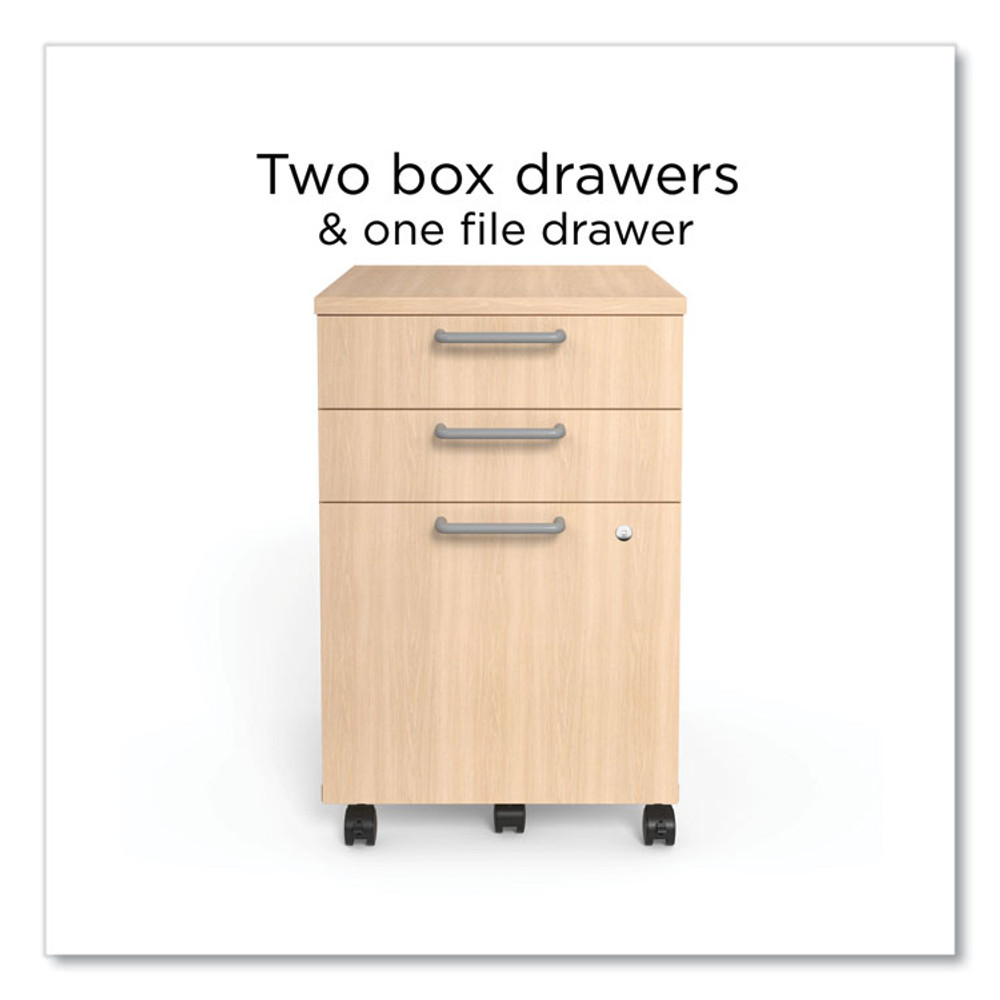 UNION & SCALE 45695CC Essentials Three-Drawer Mobile Pedestal File, 2 Box/1 Legal/Letter-Size File Drawers, Natural, 15.6" x 21.3" x 24.3"
