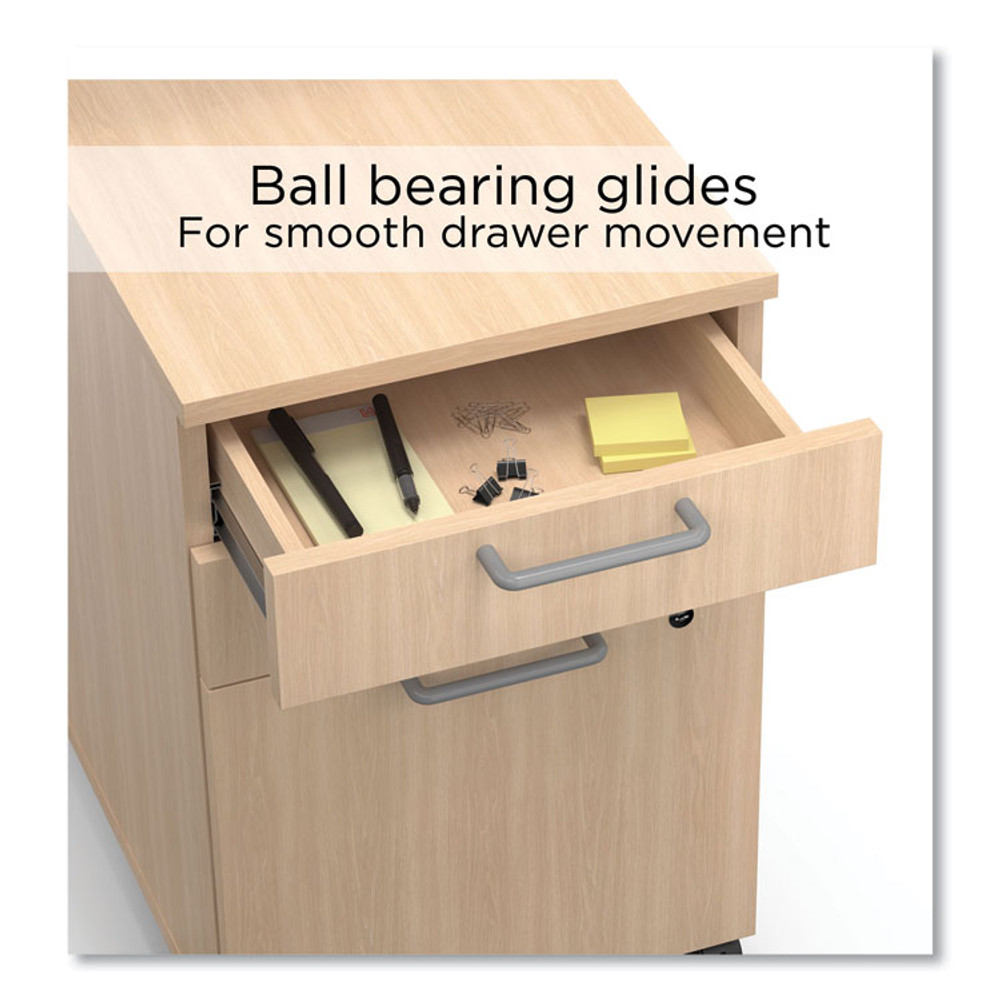 UNION & SCALE 45695CC Essentials Three-Drawer Mobile Pedestal File, 2 Box/1 Legal/Letter-Size File Drawers, Natural, 15.6" x 21.3" x 24.3"