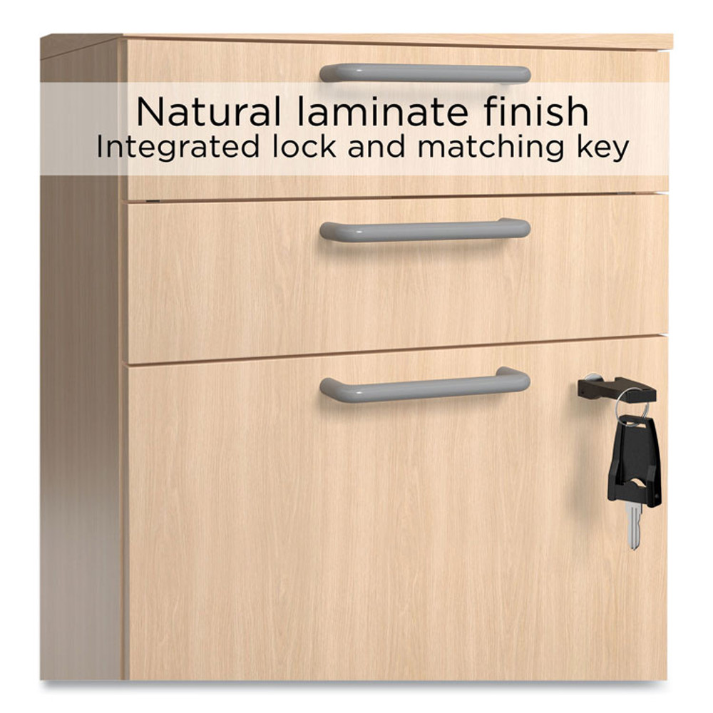 UNION & SCALE 45695CC Essentials Three-Drawer Mobile Pedestal File, 2 Box/1 Legal/Letter-Size File Drawers, Natural, 15.6" x 21.3" x 24.3"