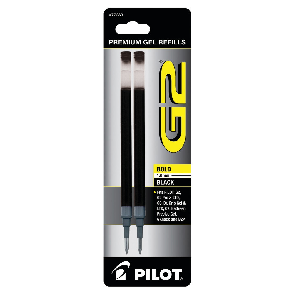 PILOT CORPORATION OF AMERICA 77289 Pilot G2 Gel Refill, Bold Point, 1.0mm, Black Ink, Pack of 2 Refills