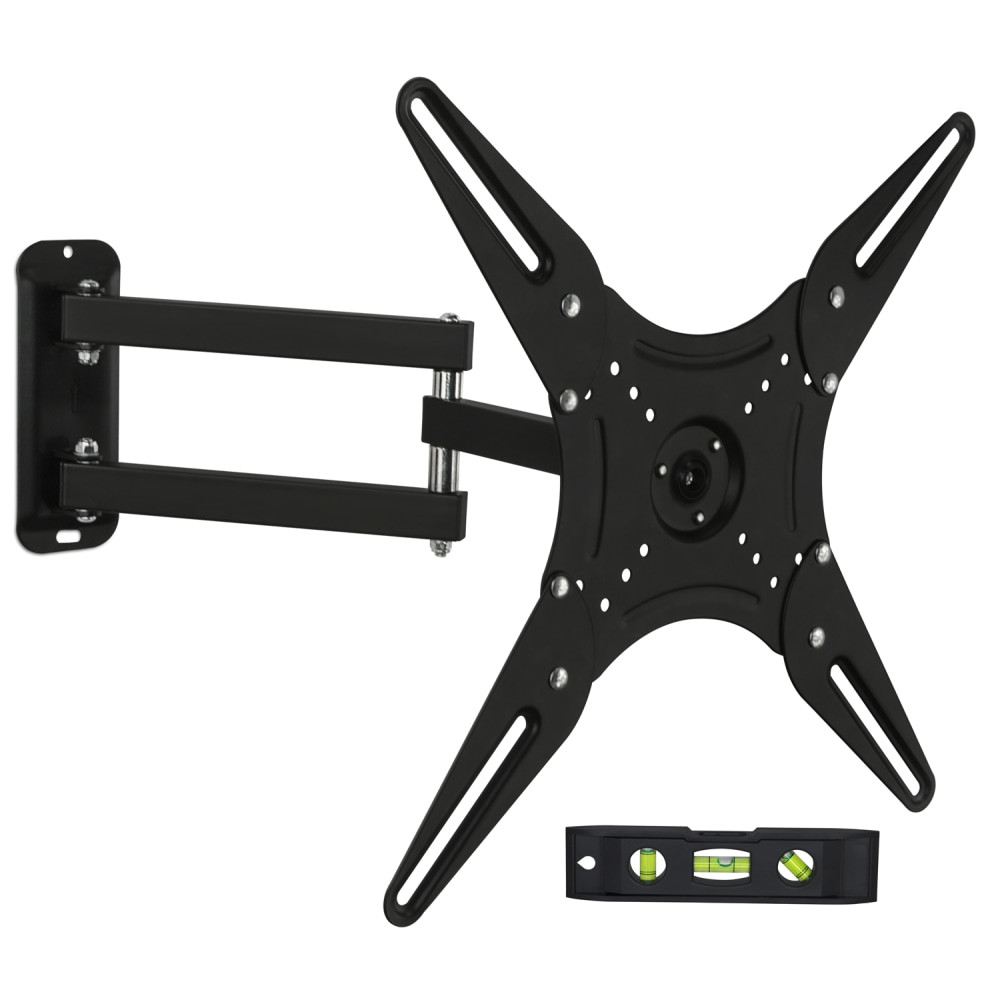 MOUNT-IT! MI-2065L  Full-Motion Wall Mount For 23 - 55in TVs, 9inH x 9inW x 2-13/16inD, Black