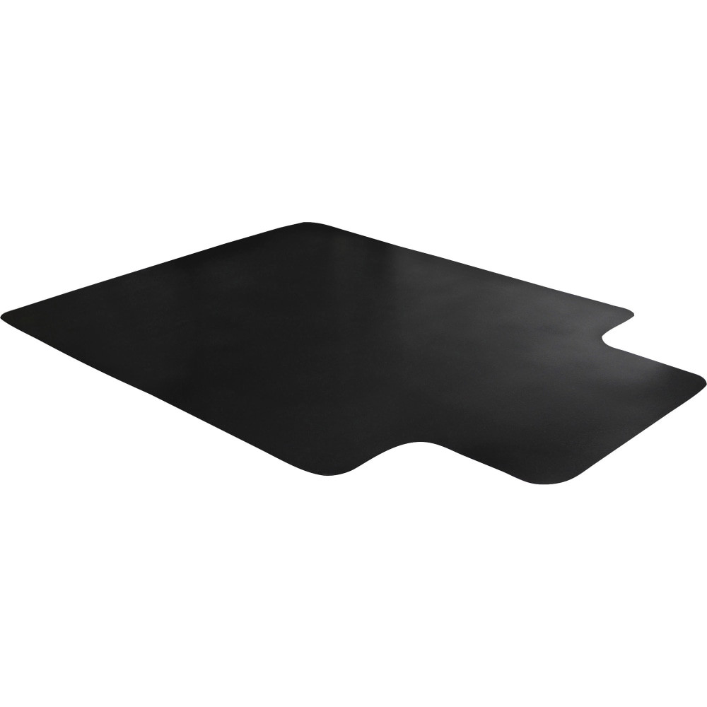 FLOORTEX FC124553HLBV Advantagemat Black Vinyl Lipped Chair Mat for Hard Floor - 45in x 53in - Hard Floor - 53in Length x 45in Width x 0.080in Depth x 0.080in Thickness - Lip Size 25in Length x 12in Width - Lipped - Classic - Polyvinyl Chloride (PVC)