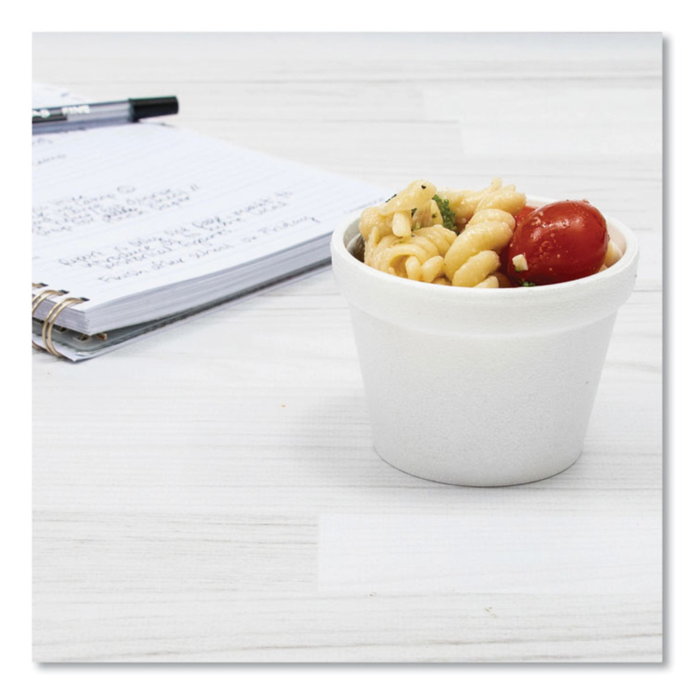 DART 4J6 Bowl Containers, 4 oz, White, Foam, 1,000/Carton