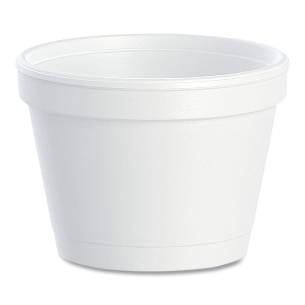 DART 4J6 Bowl Containers, 4 oz, White, Foam, 1,000/Carton