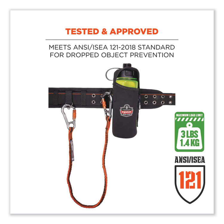 TENACIOUS HOLDINGS, INC. ergodyne® 19776 Squids 3775 Can + Bottle Holder Trap, Large, 3.62 x 7.25 x 2.5, Neoprene, Black