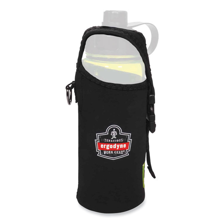 TENACIOUS HOLDINGS, INC. ergodyne® 19776 Squids 3775 Can + Bottle Holder Trap, Large, 3.62 x 7.25 x 2.5, Neoprene, Black
