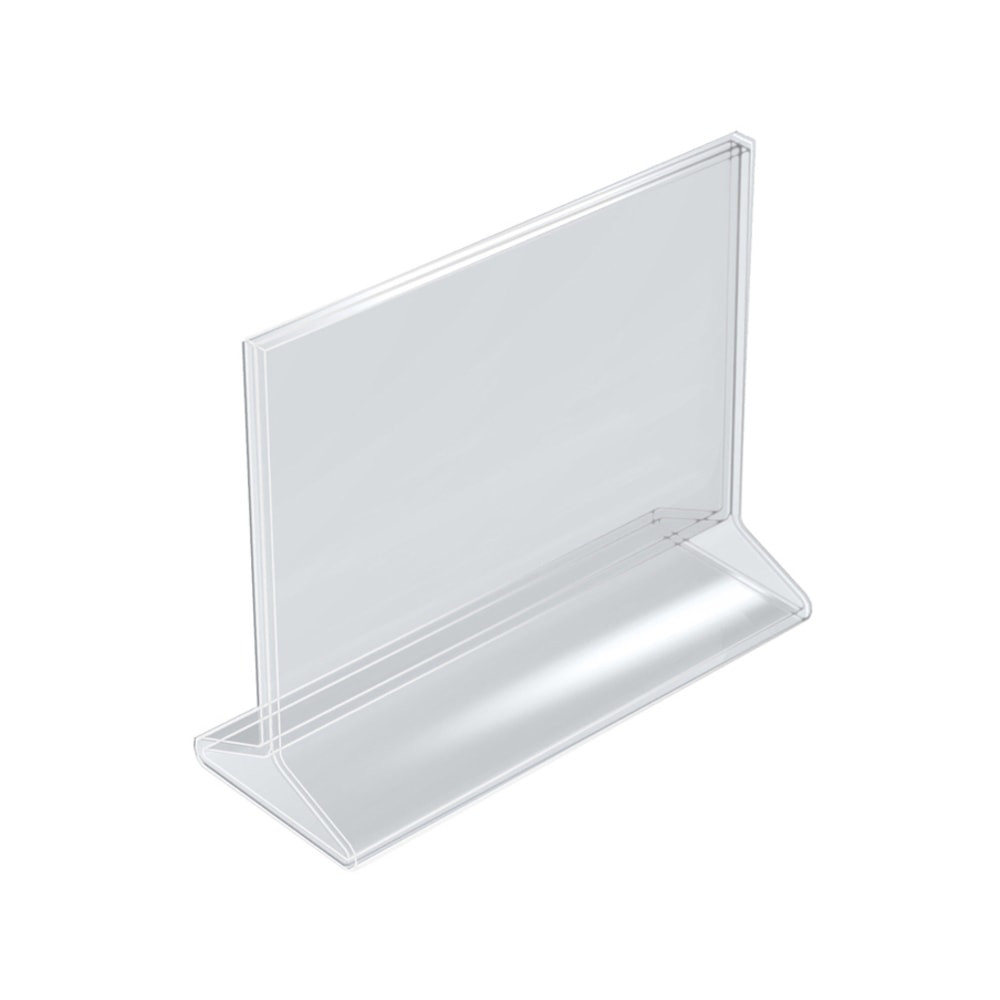 AZAR DISPLAYS 142707  Acrylic Horizontal 2-Sided Sign Holders, 5-1/2inH x 7inW x 3inD, Clear, Pack Of 10 Holders