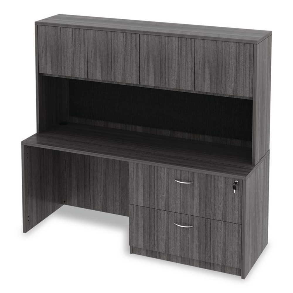 ALERA VA287215GY Alera Valencia Series Hutch with Doors, 4 Compartments, 70.63w x 15d x 35.38h, Gray