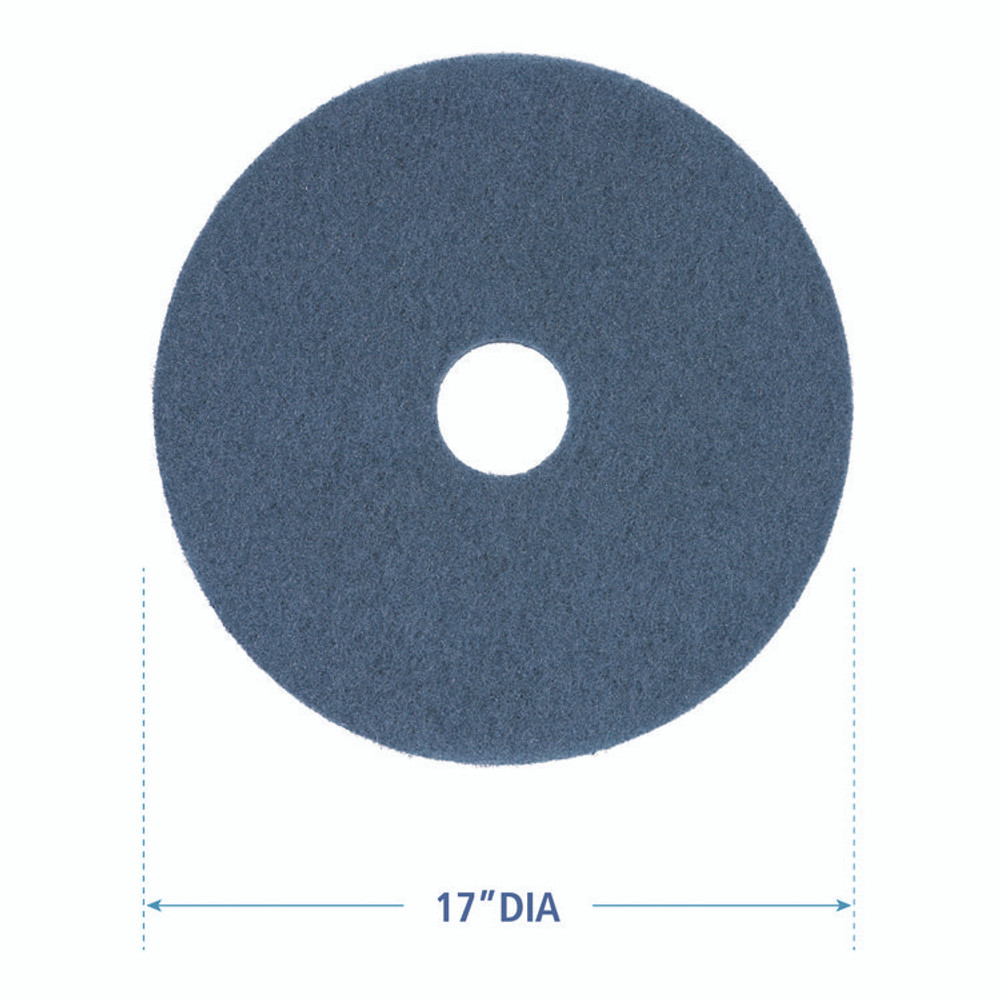 BOARDWALK 4017BLU Scrubbing Floor Pads, 17" Diameter, Blue, 5/Carton