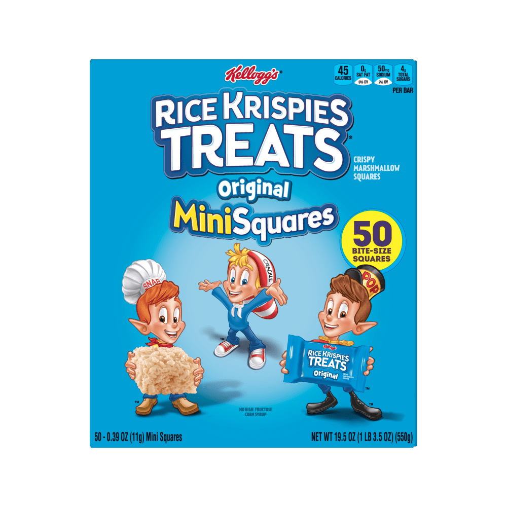 KELLOGGs KEE12346 Rice Krispies Treats Original Mini Squares, 0.39 Oz, Box Of 50