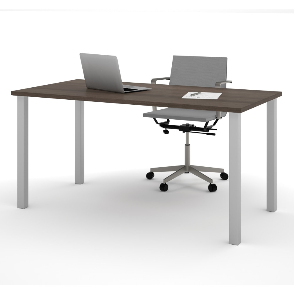 BESTAR INC. 65865-52 Bestar Universal 60inW Table Computer Desk With Square Metal Legs, Antigua