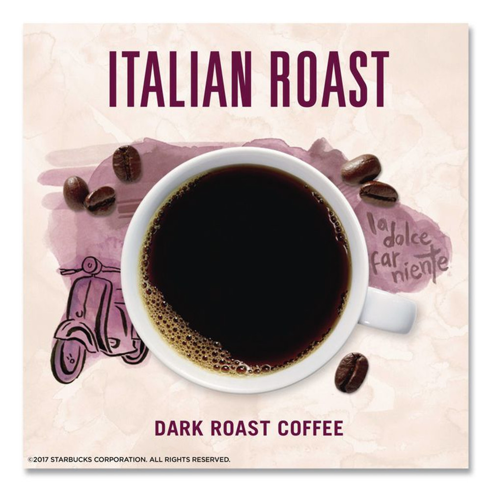 STARBUCKS COFFEE COMPANY 12407838 VIA Ready Brew Coffee, 0.11 oz, Italian Roast, 8/Pack, 12 Packs/Carton