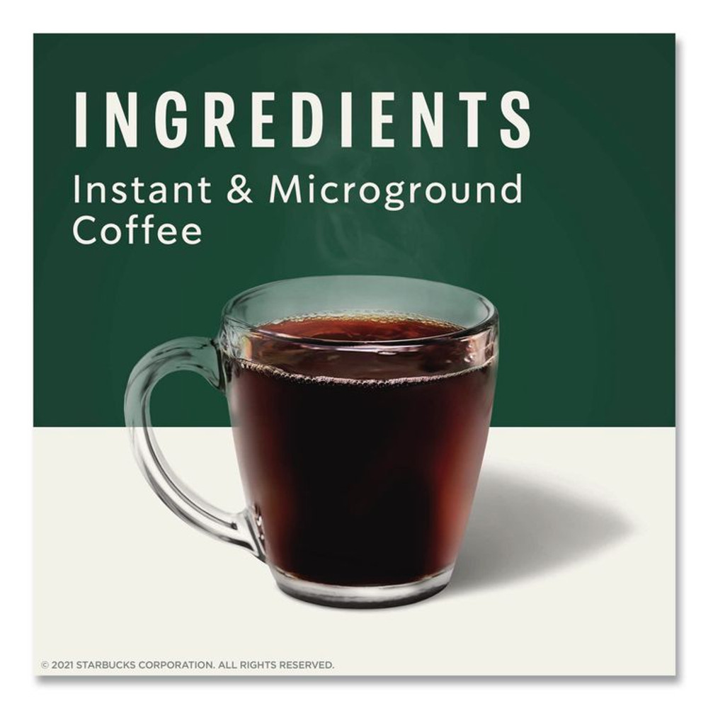 STARBUCKS COFFEE COMPANY 12407838 VIA Ready Brew Coffee, 0.11 oz, Italian Roast, 8/Pack, 12 Packs/Carton