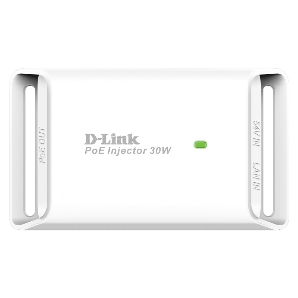 D-LINK SYSTEMS USA, INC. DPE-301GI D-Link 1-Port Gigabit 802.3at PoE Injector - 54 V DC, 600 mA Output - 1 x 10/100/1000Base-T Input Port(s) - 1 x 10/100/1000Base-T Output Port(s) - 30 W