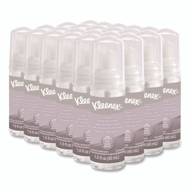 KIMBERLY-CLARK PROFESSIONAL Kleenex® 34136 Alcohol-Free Foam Hand Sanitizer, 1.5 oz Pump Bottle, Unscented, 24/Carton