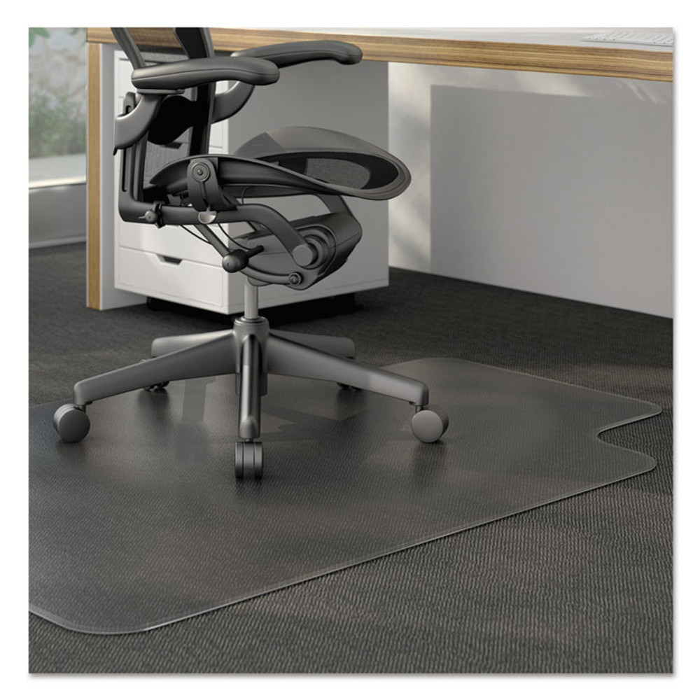 ALERA MAT4553CLPL Moderate Use Studded Chair Mat for Low Pile Carpet, 45 x 53, Wide Lipped, Clear