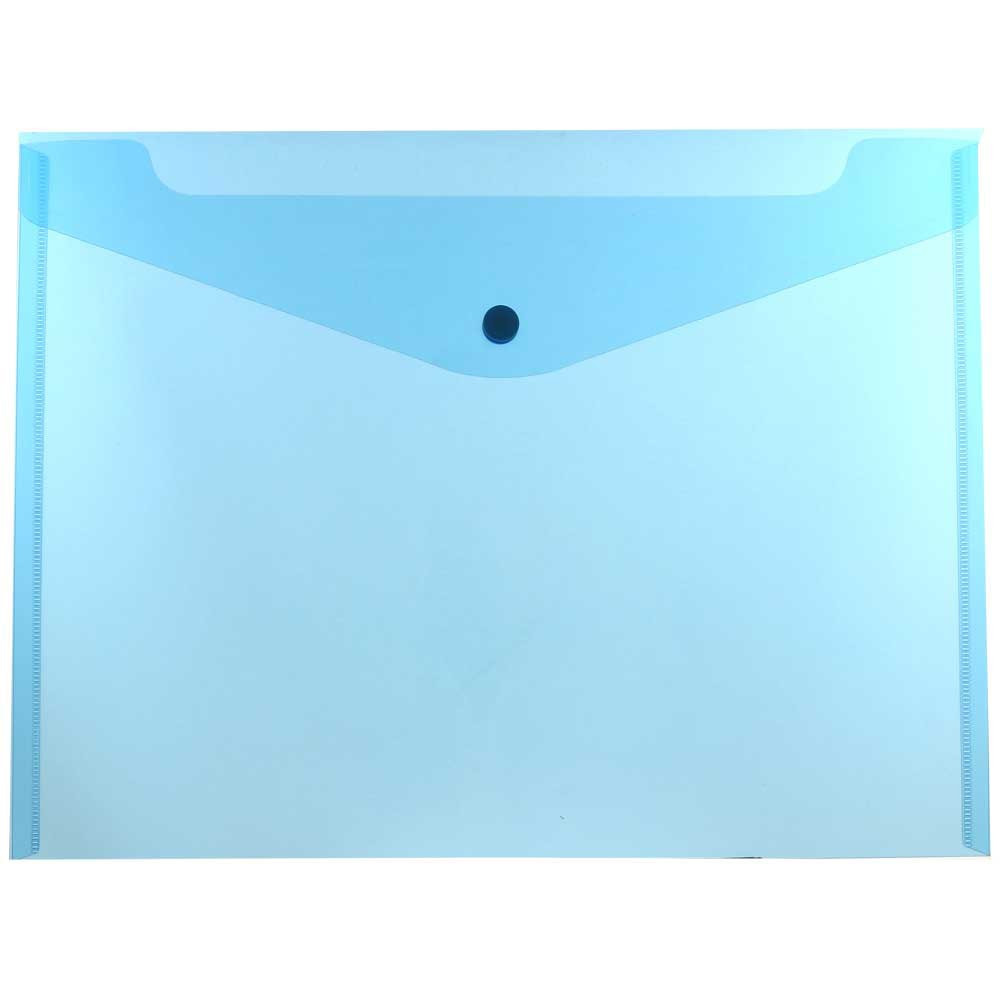JAM PAPER AND ENVELOPE JAM Paper 218S0BU  Booklet Plastic Envelopes, Letter-Size, 9 3/4in x 13in, Blue, Pack Of 12
