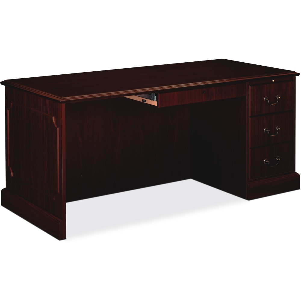 HNI CORPORATION 94283RNN HON 94000 66inW Right Single Pedestal Computer Desk, Mahogany