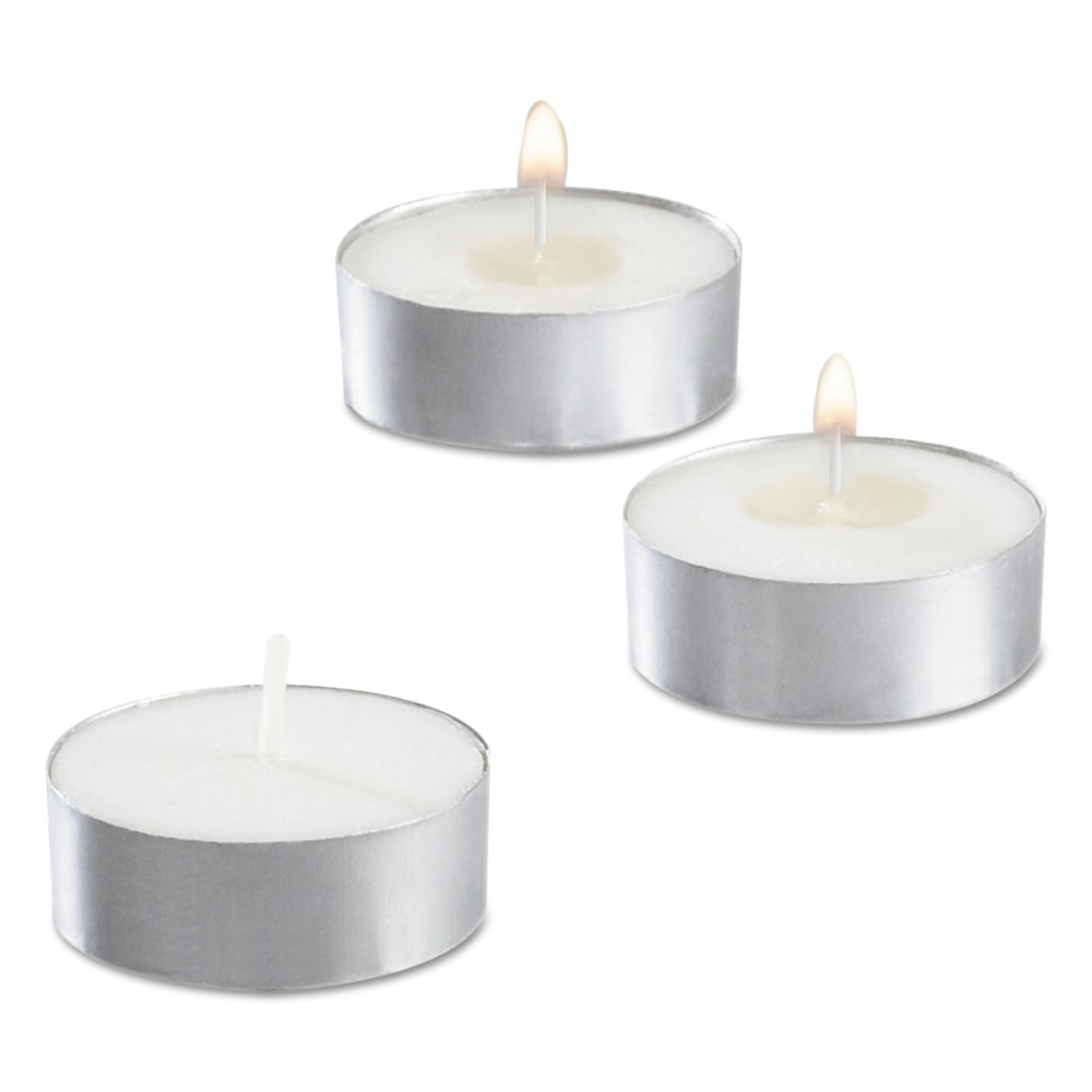 STERNO PRODUCTS, LLC STE 40100 Sterno Tealight Candles, 1/2in, White, 50 Candles Per Pack, Carton Of 10 Packs