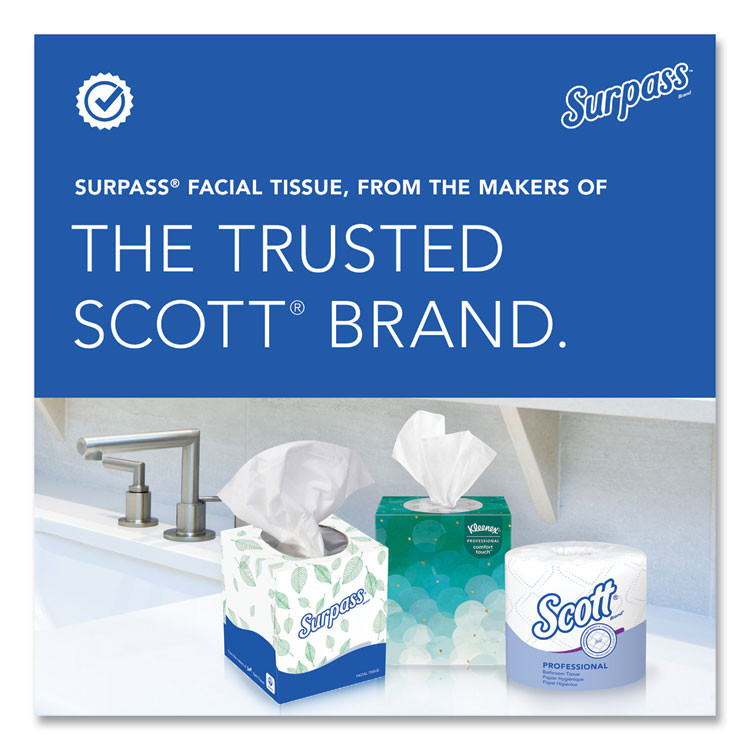 KIMBERLY CLARK Surpass® 21390 Facial Tissue for Business, 2-Ply, White, 125 Sheets/Box, 60 Boxes/Carton