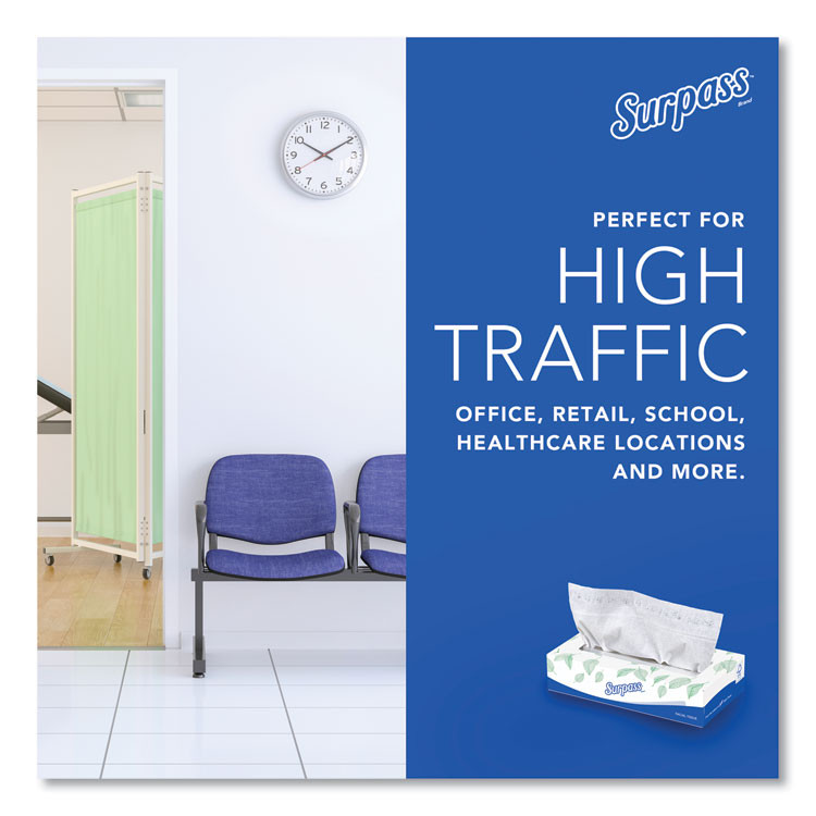 KIMBERLY CLARK Surpass® 21390 Facial Tissue for Business, 2-Ply, White, 125 Sheets/Box, 60 Boxes/Carton