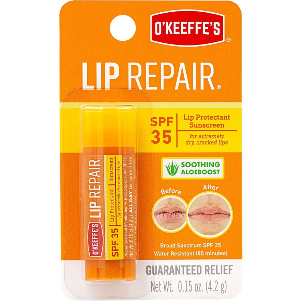 THE GORILLA GLUE COMPANY K0900002 O-Keeffes SPF 35 Lip Balm - Cream - 0.15 fl oz - For Dry Skin - SPF 35 - Applicable on Lip - Cracked/Scaly Skin, Sunburn - Moisturising, Water Resistant - 1 Each