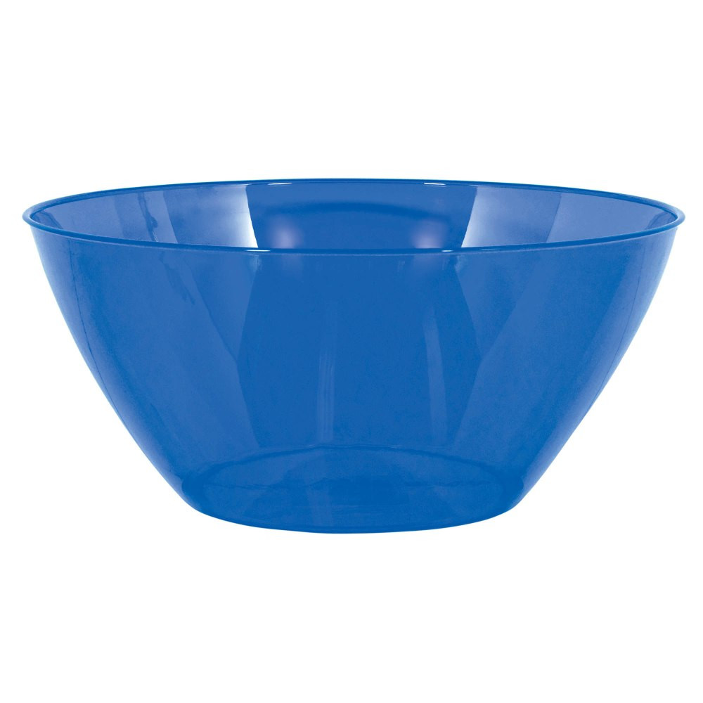 AMSCAN CO INC 438805.105 Amscan 5-Quart Plastic Bowls, 11in x 6in, Bright Royal Blue, Set Of 5 Bowls