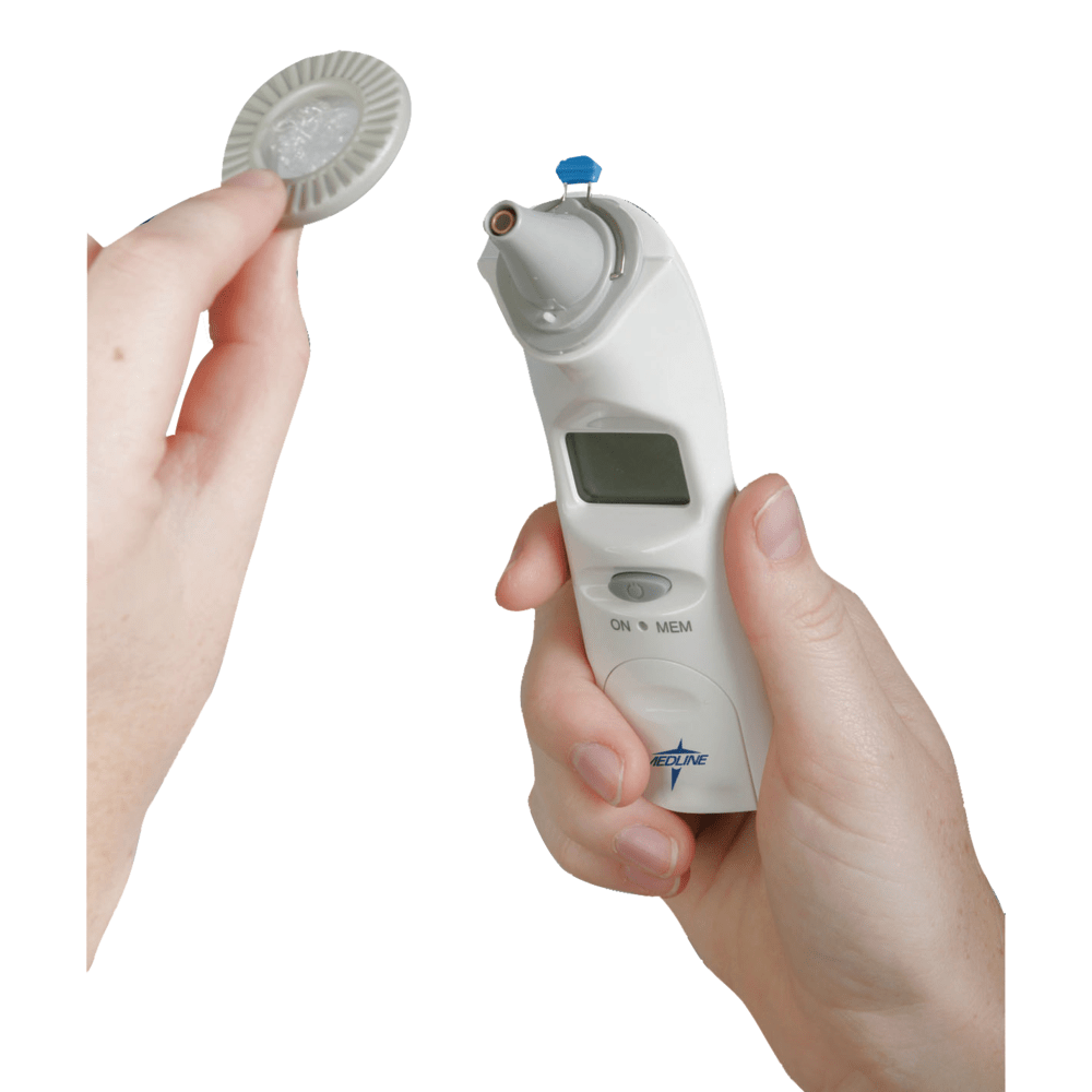 MEDLINE MDS9700  Tympanic Quick Probe Release Ear Thermometer, White