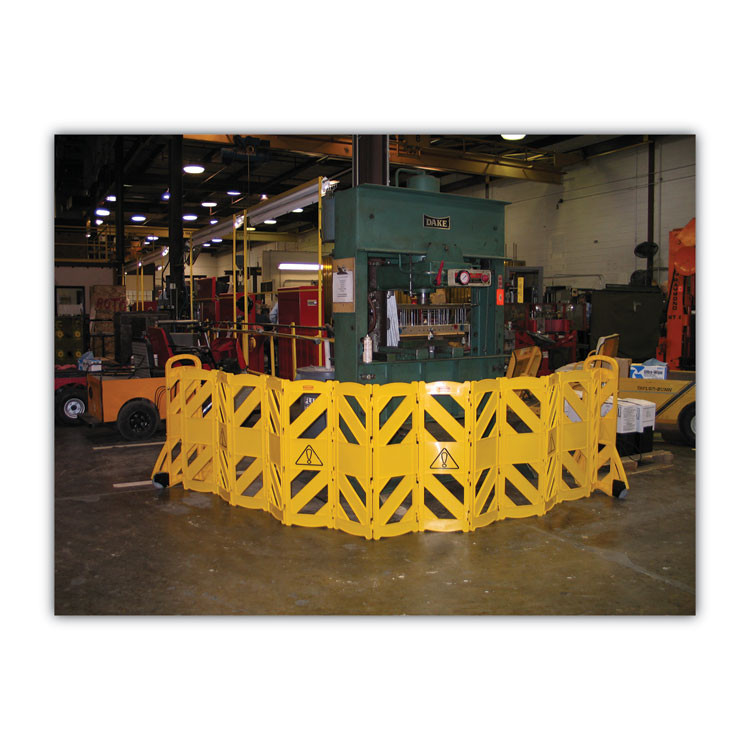 RUBBERMAID COMMERCIAL PROD. 9S1100YEL Portable Mobile Safety Barrier, Plastic, 13 ft x 40", Yellow