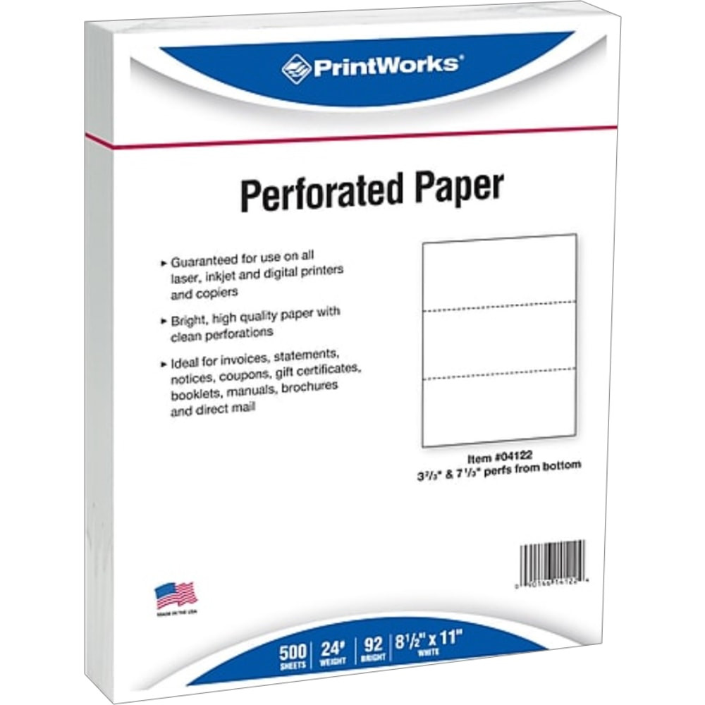 PARIS BUSINESS PRODUCTS 4122 Paris Printworks Professional Multi-Use Printer & Copy Paper, 5 Reams, White, Letter (8.5in x 11in), 2500 Sheets Per Case, 24 Lb, 92 Brightness