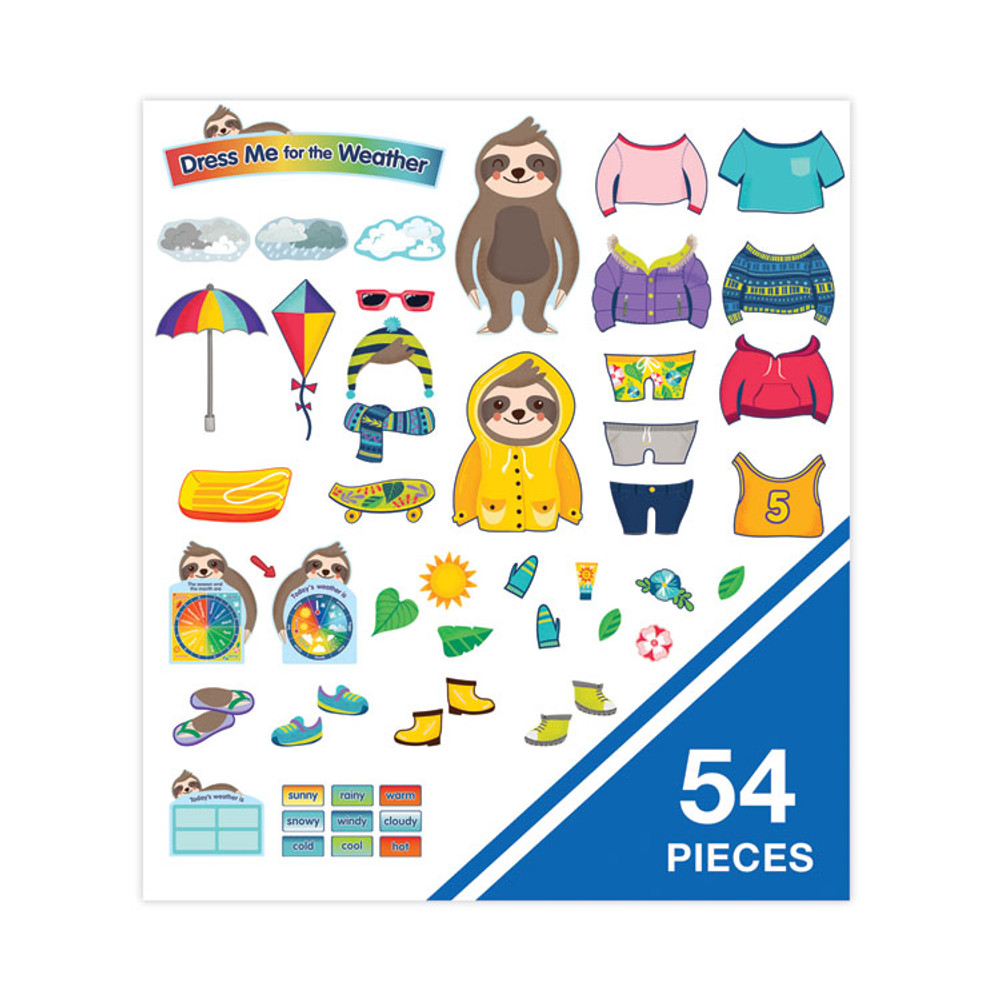 CARSON-DELLOSA EDUCATION 110487 Curriculum Bulletin Board Set, Dress Me for the Weather, 54 Pieces