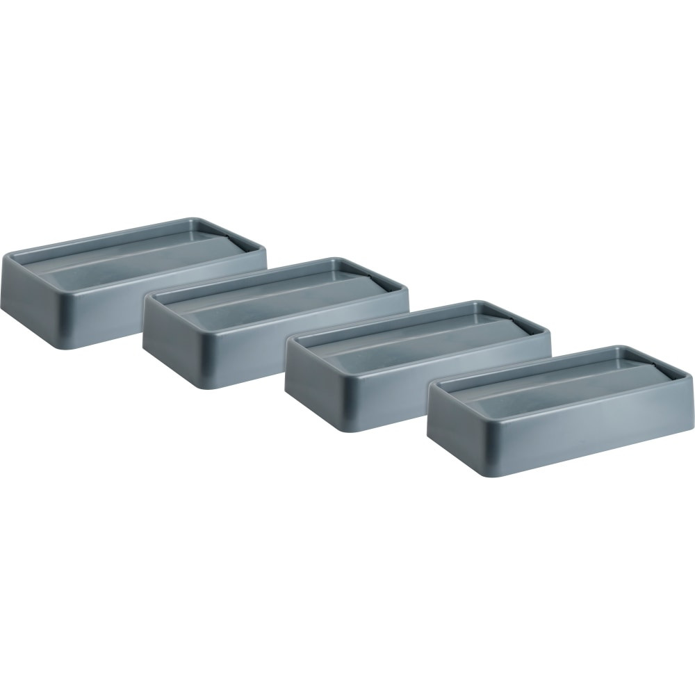 SP RICHARDS Genuine Joe 02343CT  Space-saving Container Swing Lid - Rectangular - 4 / Carton - Gray