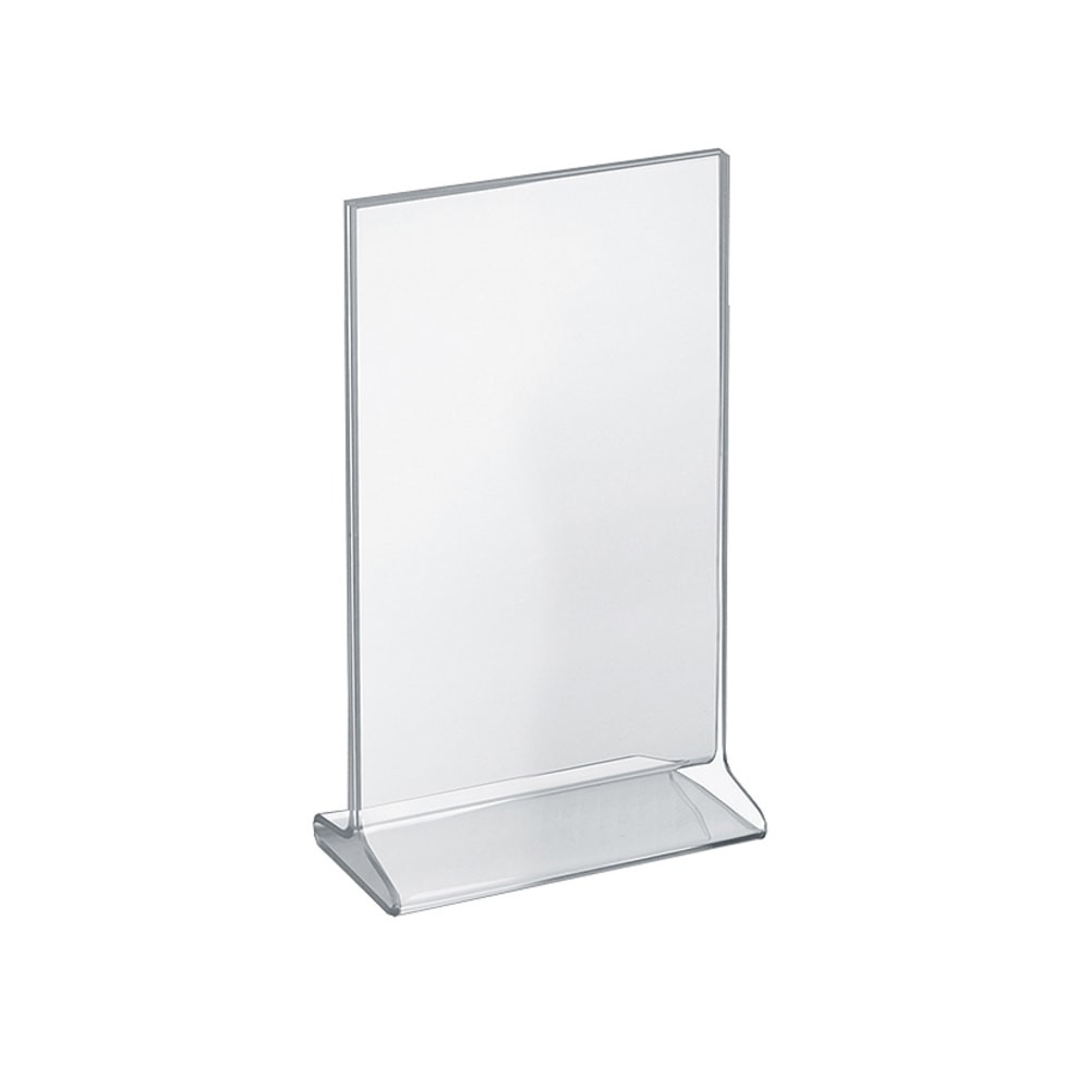 AZAR DISPLAYS 142714  Acrylic Vertical 2-Sided Sign Holders, 11inH x 7inW x 3inD, Clear, Pack Of 10 Holders