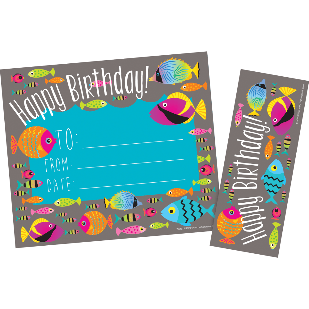 BARKER CREEK PUBLISHING, INC. 437 Barker Creek Kai Ola Awards & Bookmarks Set, Happy Birthday, 8-1/2in x 5-1/2in, Set Of 30