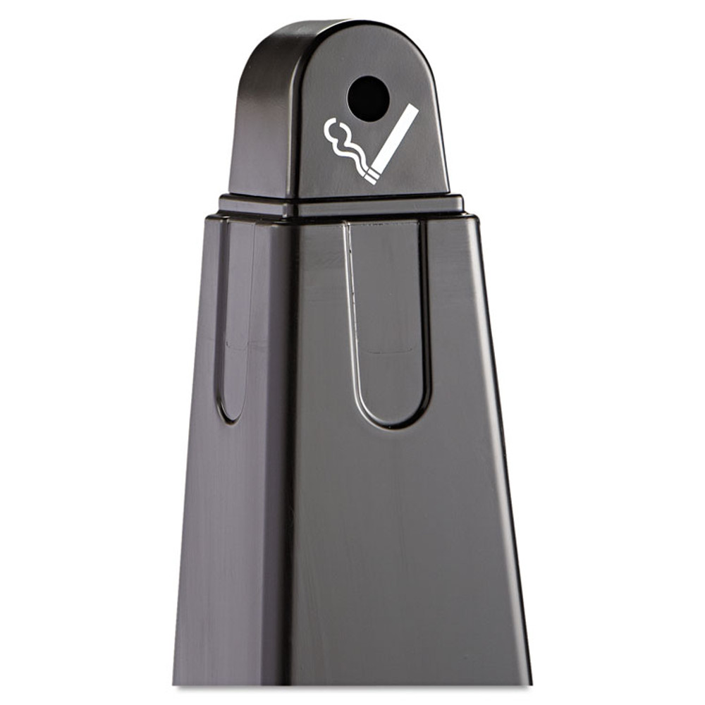 RUBBERMAID COMMERCIAL PROD. 2570-88 BLA GroundsKeeper Cigarette Waste Collector, Pyramid, 1 gal, 12.25 x 39.75, Black