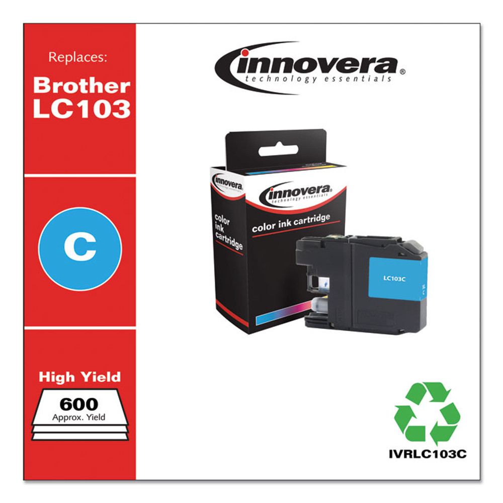 INNOVERA LC103C Remanufactured Cyan High-Yield Ink, Replacement for LC103C, 600 Page-Yield