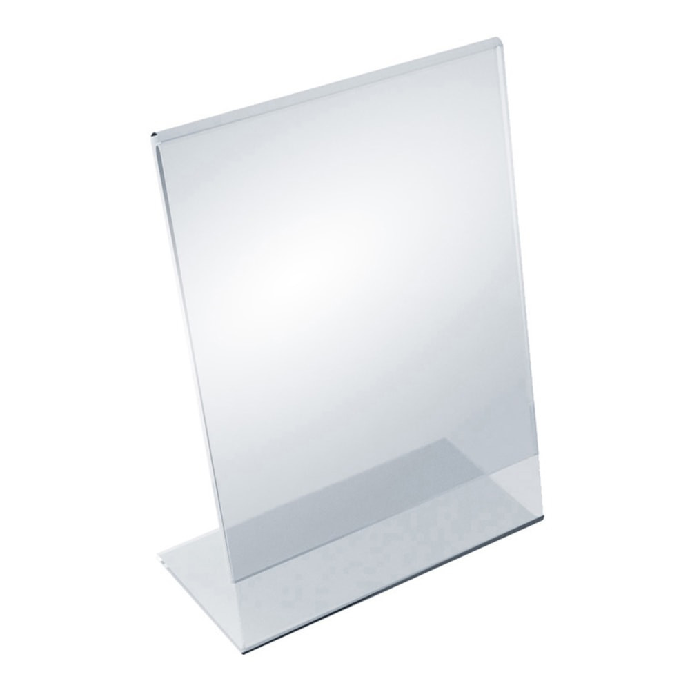 AZAR DISPLAYS 112716  Acrylic Vertical L-Shaped Sign Holders, 11inH x 7inW x 3inD, Clear, Pack Of 10 Holders