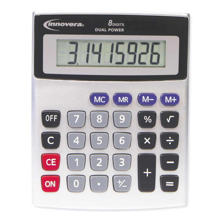 INNOVERA 15927 15927 Desktop Calculator, Dual Power, 8-Digit LCD